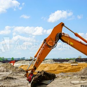 excavator on site